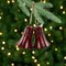 Northlight Embossed Christmas Bell Ornaments - 6" - Burgundy - Set of 2